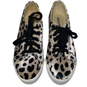 Superga Velvet 2790 Dalmation Spot Animal Print Platform Sneaker Size 6.5